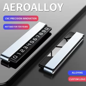 metal car temporary parking card rotate phone number plate aluminum stickers park stop in car styling auto accessories