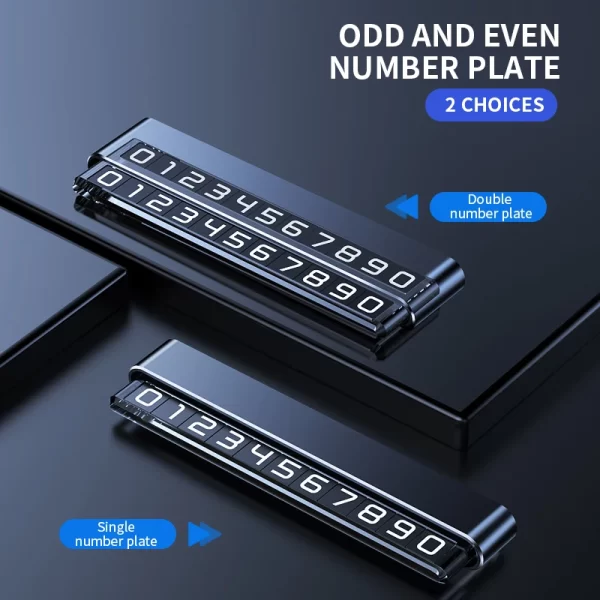 metal car temporary parking card rotate phone number plate aluminum stickers park stop in car styling auto accessories