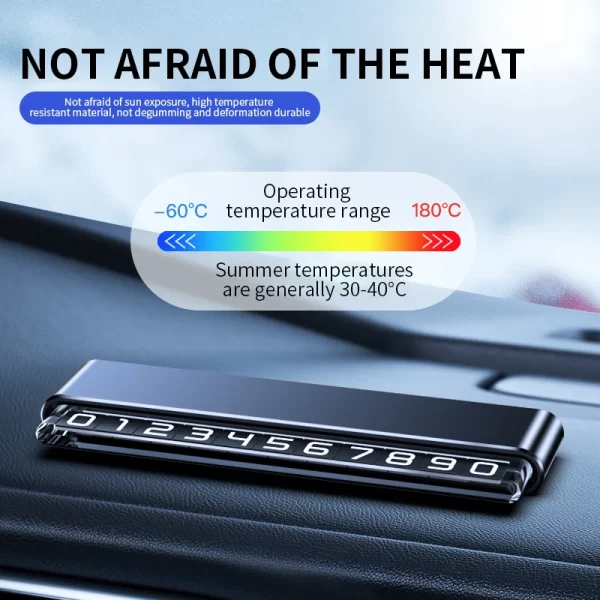 metal car temporary parking card rotate phone number plate aluminum stickers park stop in car styling auto accessories
