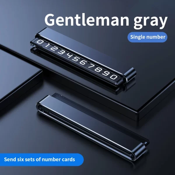 metal car temporary parking card rotate phone number plate aluminum stickers park stop in car styling auto accessories