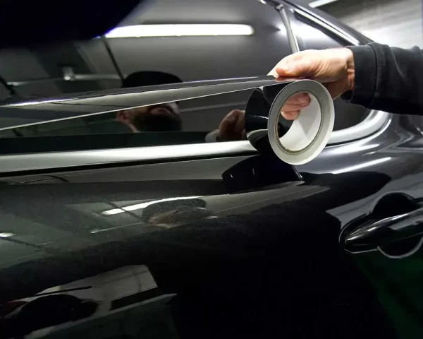 glossy black vinyl wrap strip tape car wrap foil for window trim door protection film