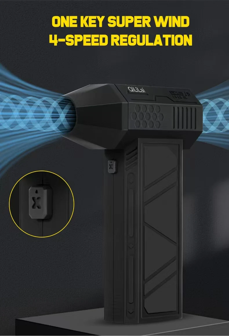 x3max handheld mini turbo jet fan,180000rpm powerful air blower compressed air duster for car dryer/pc/home qililai