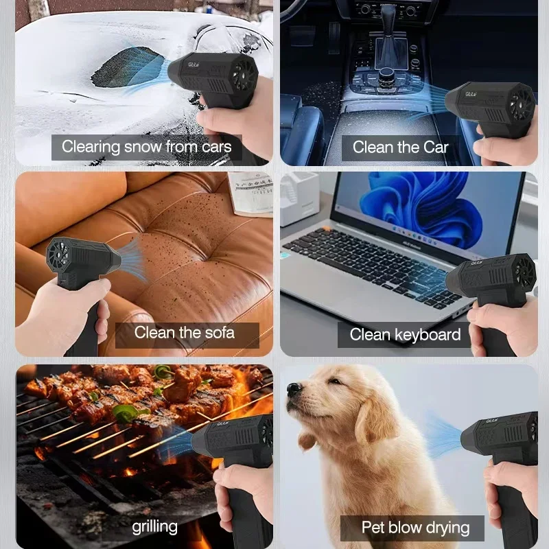 x3max handheld mini turbo jet fan,180000rpm powerful air blower compressed air duster for car dryer/pc/home qililai