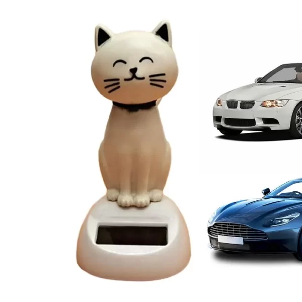 solar shaking cat car decoration cartoon cat toy dashboard decorations solar shaking head doll black cat small gadget decor