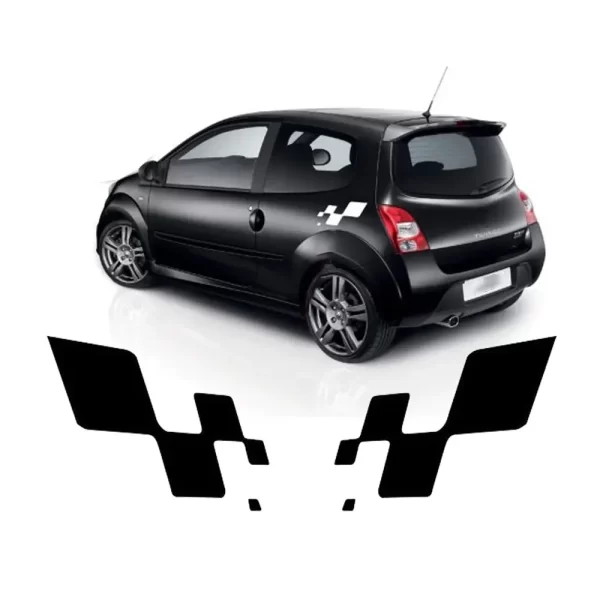 2pcs body side car stickers for renault clio rs r.s. 18 megane twingo racing styling diy pvc film decals auto tuning accessories