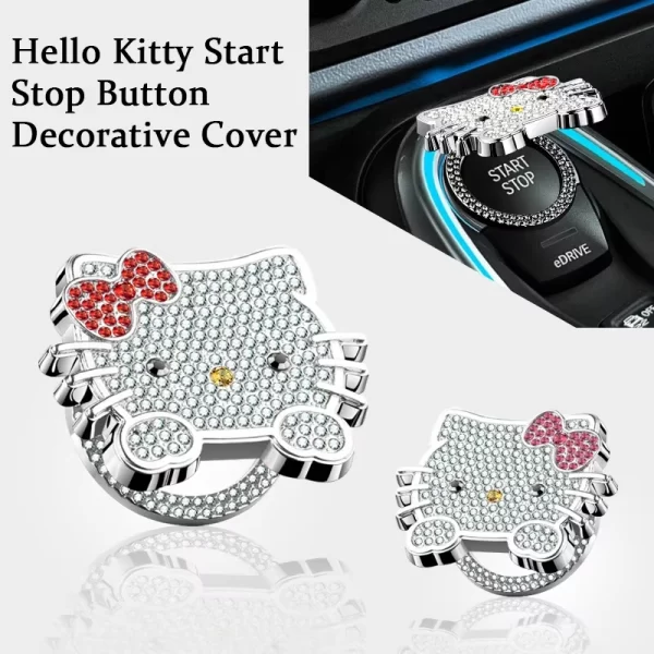 diamond embedded car ignition switch decorative cover women's vehicle interior accessories one button start button protective co