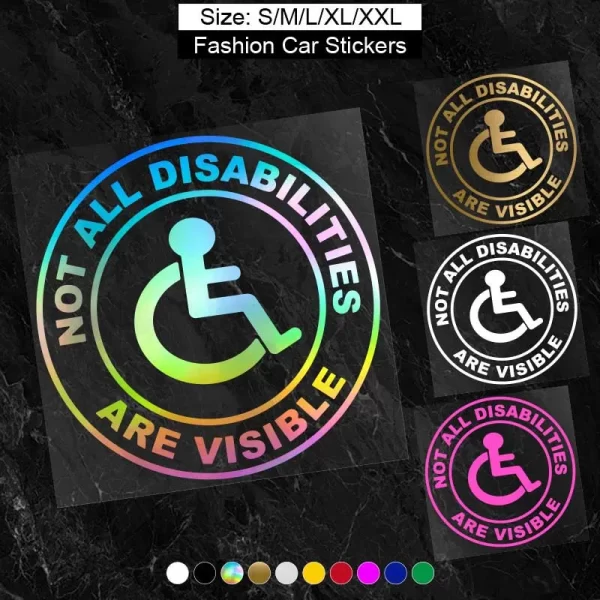 not all disabilities are visible car stickers car doors and windows decoration car accessories vinyl decal