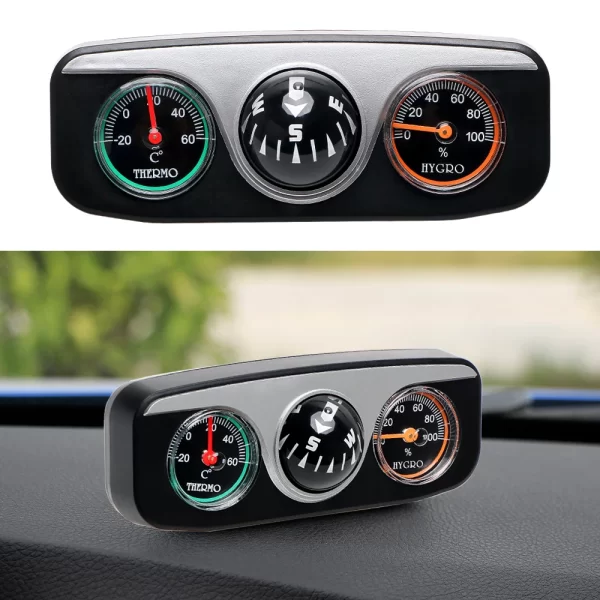 car ornaments decoration 3 in 1 guide ball for auto boat vehicles compass thermometer hygrometer interior accessories