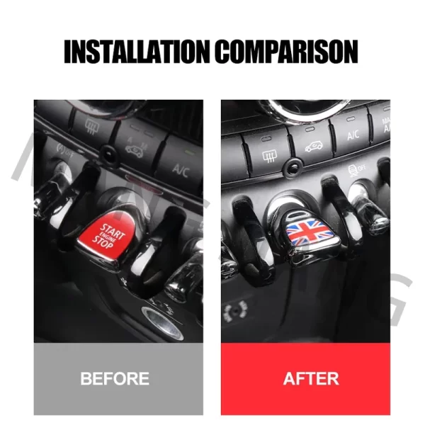 car one start click stop button switch cover stickers for mini cooper f54 f55 f56 f57 f60 interior case decoration accessories