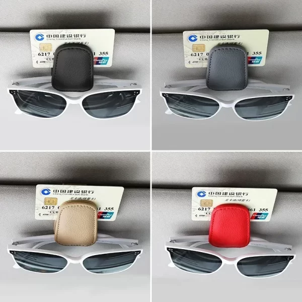 1pcs sunglasses holder is suitable for car sunshades magnetic leather sunglasses clip and ticket clip car sunshade accessories