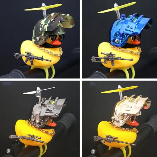 cute rubber duck toy car ornaments yellow duck car dashboard decorations bike gadgets with propeller helmet car accessories