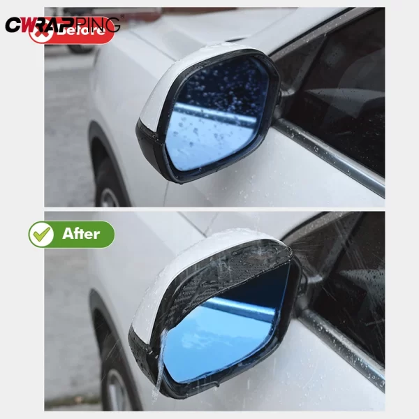 2pcs car rearview mirror rain eyebrow carbon fiber sun visor shade cover protector clear vision for rain car mirror accessories