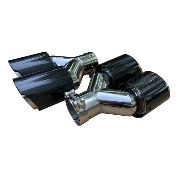 1 pc. automobile universal carbon fib tail throat stainless steel silencer y shape double outlet exhaust nozzle tip