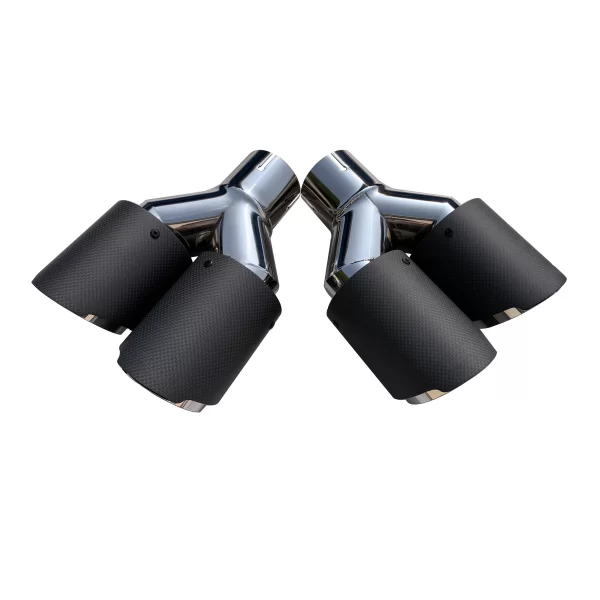 1 pc. automobile universal carbon fib tail throat stainless steel silencer y shape double outlet exhaust nozzle tip