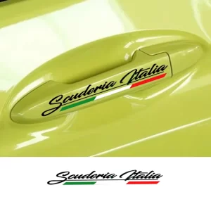 4pcs scuderia italia car door handle vinyl sticker decal for fiat 500 abarth sport 595 695 punto tipo bravo ferrari lancia panda