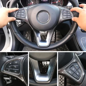 for mercedes benz c e class glc cla gla w205 w213 x253x156 car steering wheel decoration frame cover trim stickers accessories