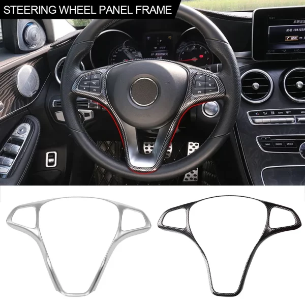 for mercedes benz c e class glc cla gla w205 w213 x253x156 car steering wheel decoration frame cover trim stickers accessories