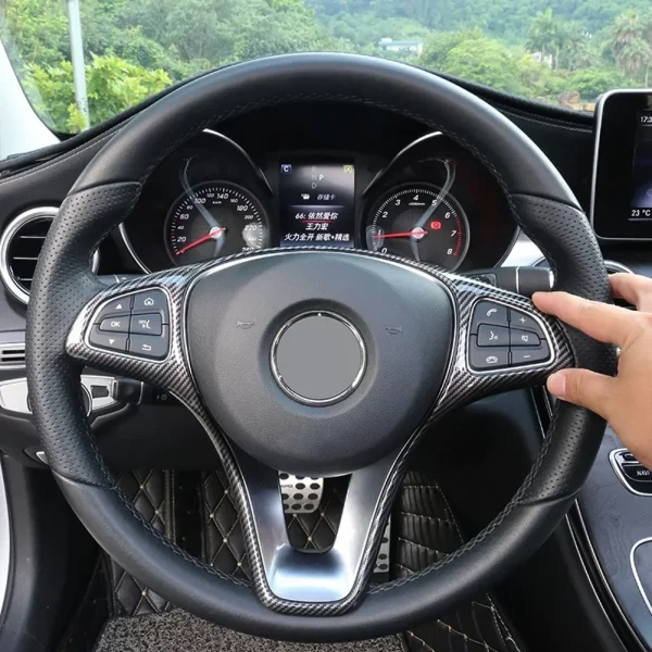 for mercedes benz c e class glc cla gla w205 w213 x253x156 car steering wheel decoration frame cover trim stickers accessories