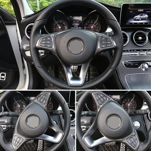 for mercedes benz c e class glc cla gla w205 w213 x253x156 car steering wheel decoration frame cover trim stickers accessories