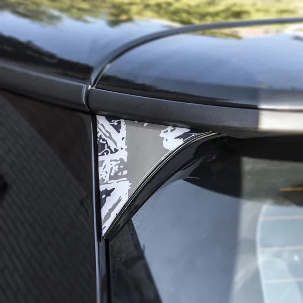 2pcs car exterior rear back trunk tailfins spoiler wing 3d sticker decal decor for bmw mini cooper f56 car styling accessories