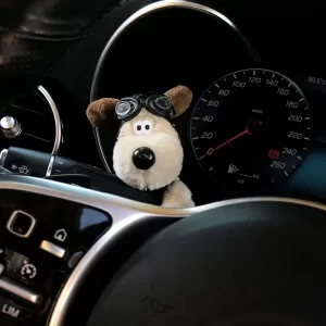 plush puppy clutch decoration car wiper turn signal switch ornaments kawaii bowknot dog car wiper doll auto interior accessories