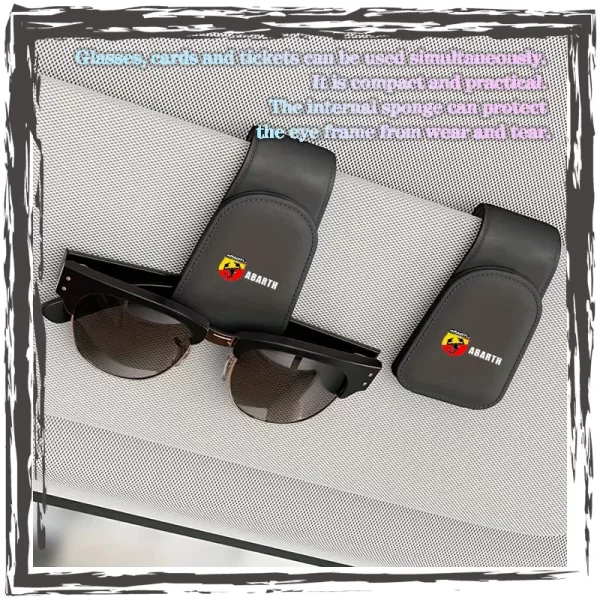 car glasses frame magnetic pu leather fashion glasses clip for abarth 695 595 500 competizione 124 spider punto accessories