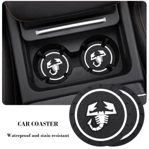 anti slip car coasters water cup slots non slip mat for abarth 500 punto tipo panda ducato stilo fiorino doblo bravo accessories