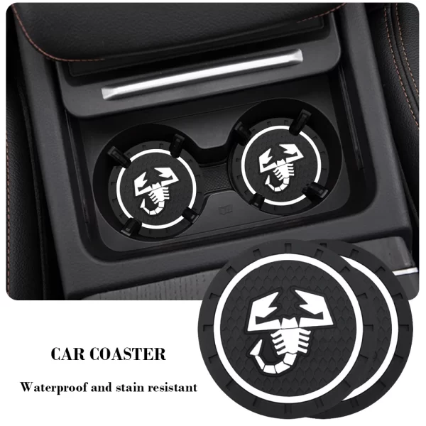 anti slip car coasters water cup slots non slip mat for abarth 500 punto tipo panda ducato stilo fiorino doblo bravo accessories