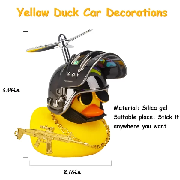 car duck auto interior decoration car ornaments rubber duck with helmet bicycle road bike motor kids toy bike accessories