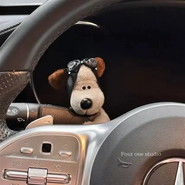 car puppy plush doll clutch decoration car wiper turn signal switch decoration cute dog car wiper doll interior accessories