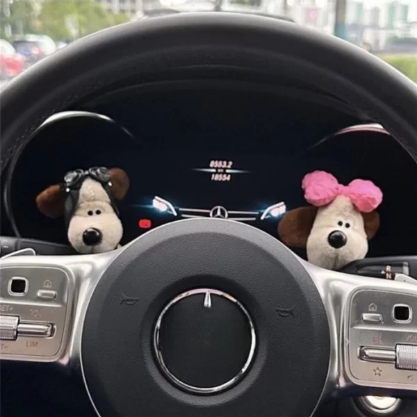 car puppy plush doll clutch decoration car wiper turn signal switch decoration cute dog car wiper doll interior accessories