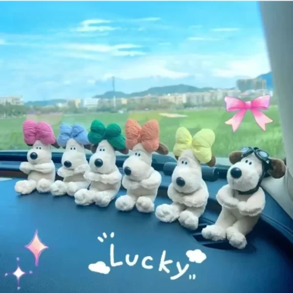 car puppy plush doll clutch decoration car wiper turn signal switch decoration cute dog car wiper doll interior accessories