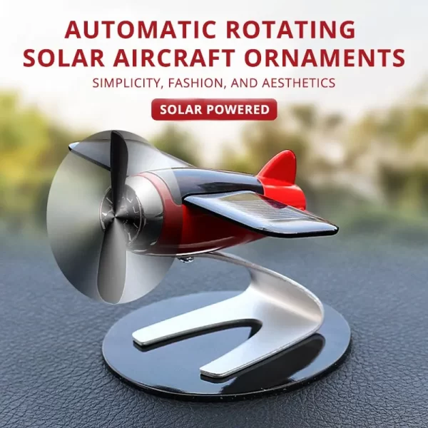 solar airplane creative men's car decoration car interior accessories desktop ornament gift for woman, man, car enthusiast