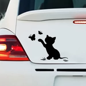 car cartoon stickers animal cat decals body reflective stickers decorative creative cat butterfly stickers cars accessories