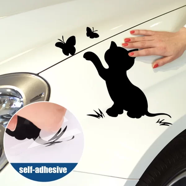 car cartoon stickers animal cat decals body reflective stickers decorative creative cat butterfly stickers cars accessories
