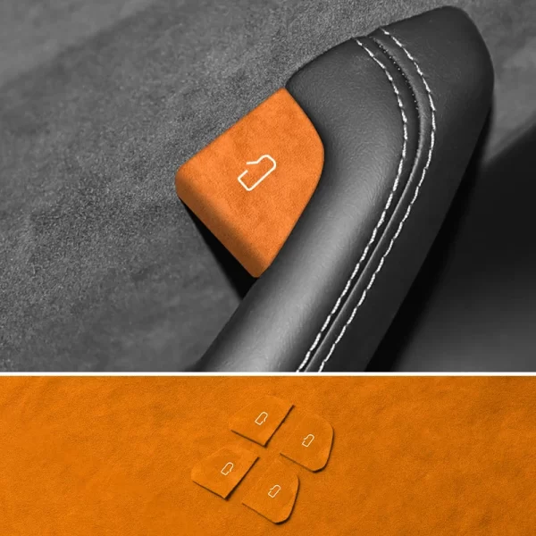 for tesla model 3 model y 2024 up made of alcantara door switch patch trim sticker cover protection decoration car accessories