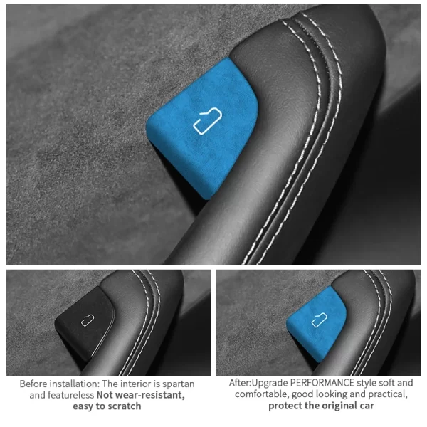 for tesla model 3 model y 2024 up made of alcantara door switch patch trim sticker cover protection decoration car accessories
