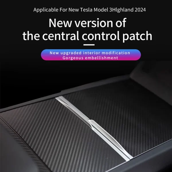 3pcs center console cover for tesla model 3 highland 2024 center control sticker decoration anti scratch interior accessories