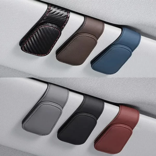 universal car auto sun visor eyeglass hanger clip leather glasses holder magnetic multi function automobile accessories storage
