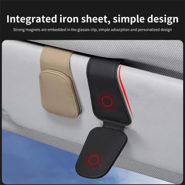universal car auto sun visor eyeglass hanger clip leather glasses holder magnetic multi function automobile accessories storage