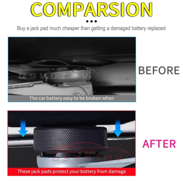usvotov upgraded lifting jack pad for tesla model 3/y/s/x accessories sturdy rubber pucks adapter protect car original battery