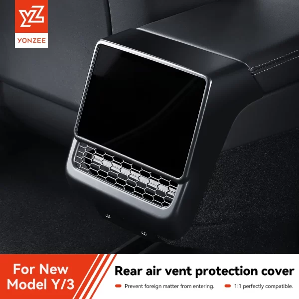 yz for tesla model 3/y highland juniper rear center console air outlet cover vent outlet dust cover car styling accessories