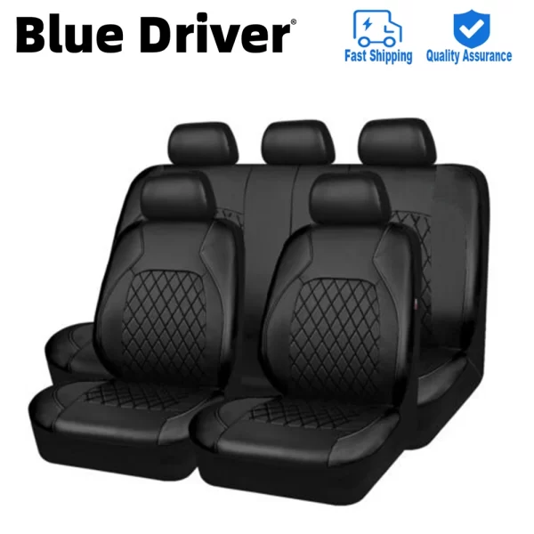 9 ピース/セットカーシートカバー pu レザーフルセットフルサラウンドシートプロテクターカバーユニバーサル防水シートカバー自動車インテリア