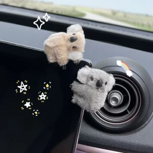 ぬいぐるみかわいいコアラ車のインテリア装飾自動バックミラー制御画面装飾サンバイザーカードクリップギフトカーアクセサリー