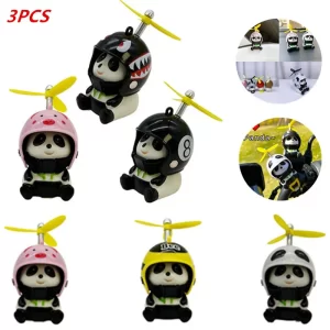 車壊れた風ゴムリトルパンダヘルメットモトアクセサリー小さな黄色のアヒルカースタイリングアクセサリー車のインテリア装飾