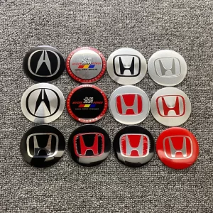 4 個 56 ミリメートル車のホイールセンターハブキャップエンブレムステッカーアクセサリーホンダシビックフィットアコードプレリュード crv 5th シティ crz crx ジャズアキュラ