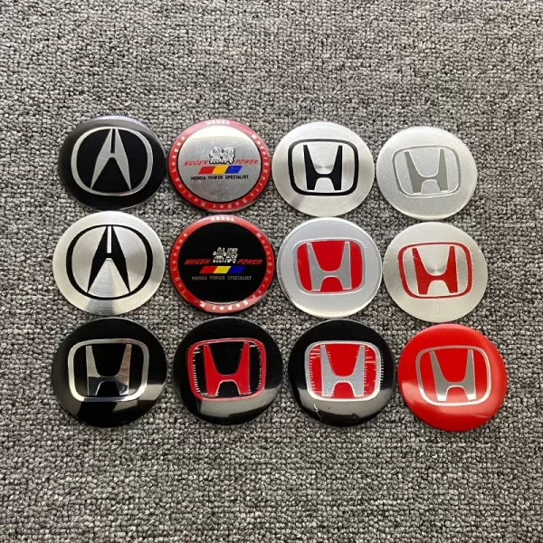 4 個 56 ミリメートル車のホイールセンターハブキャップエンブレムステッカーアクセサリーホンダシビックフィットアコードプレリュード crv 5th シティ crz crx ジャズアキュラ